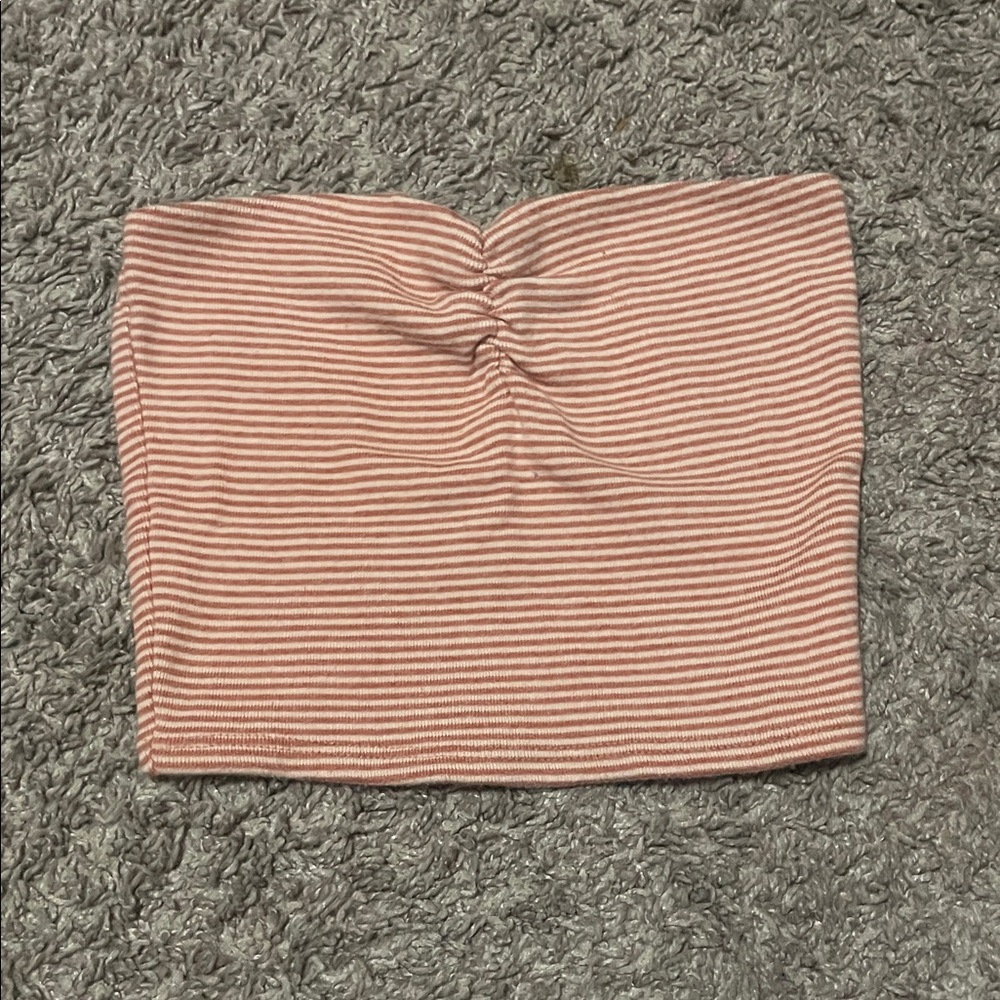 Full Tilt Pink and White Striped Tube Top